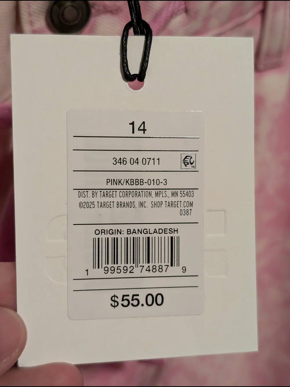 NWT Pale Pink Bleach Dyed High Rise Barrel Wide Leg Jeans KBB By Kahlana - Picture 3 of 6